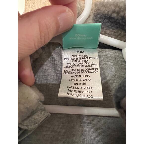 Disney Baby Mickey Mouse Sherpa Fleece Vest 0-3M Plaid Gray - Picture 4 of 5